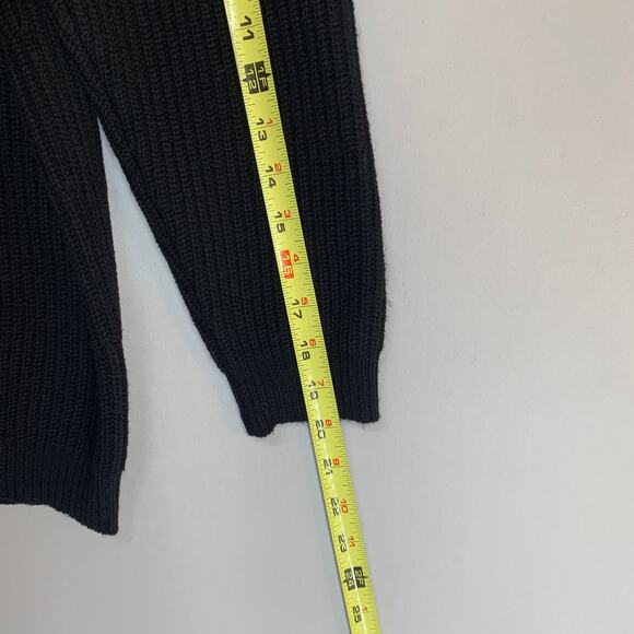 Jenni Kayne Cabin Sweater Women Size Small Black Wool Cashmere Oversized V-Neck - Picture 12 of 13